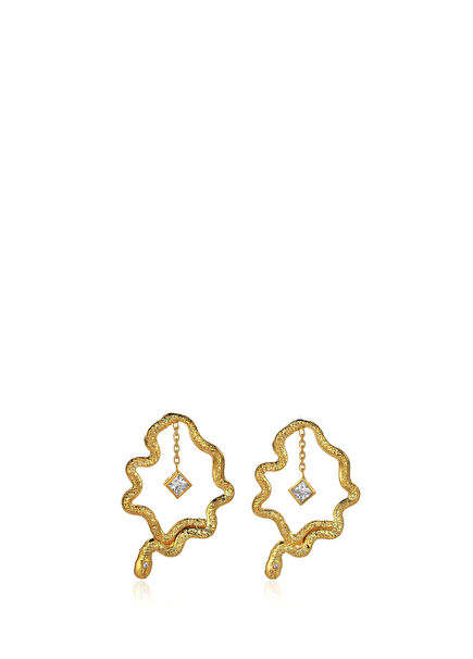 The Serpentine Women's Gold Plated Silver Earrings